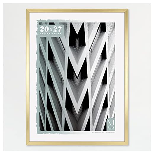 MCS Moldura de pôster Gallery Foundation, porta-retrato para arte de parede, latão, 50,8 x 68,5 cm, único