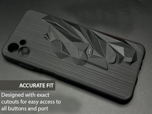 Image of NIUKIN Mobile Case for Samsung Galaxy F14 5G | 3D Engraved Design | Shockproof Scratch Proof Cover Black