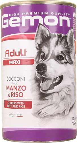 Gemon Adult Maxi bocconi con manzo e riso GR.1250 - confezione da 6