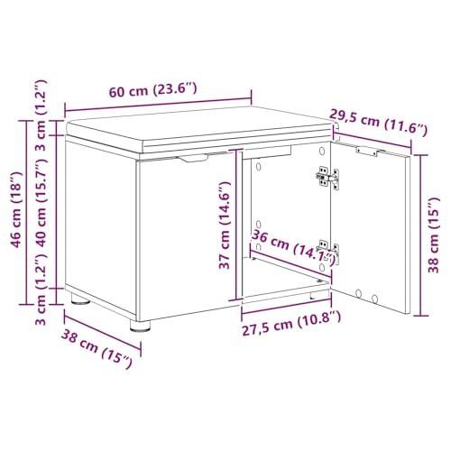 Banc d'entrée résistant noir pour optimiser les petits couloirs - 3