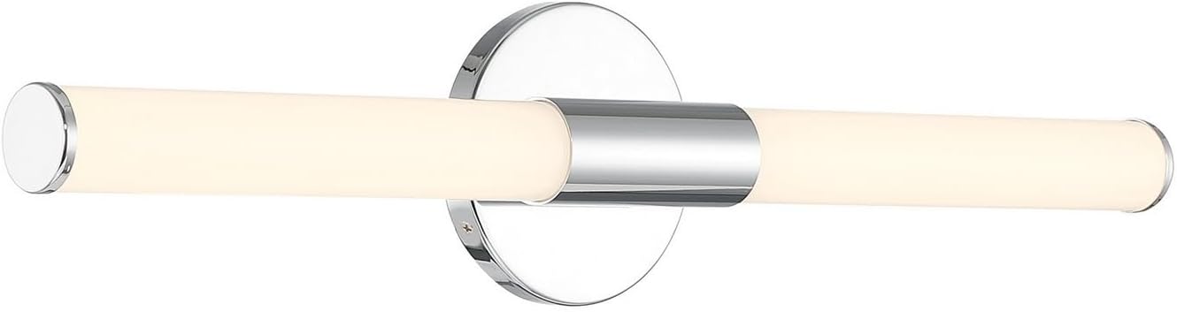 Savoy Lighting Assets 8-9999-24-CH Connor Mini Tube Bathroom Vanity Wall Light, Integrated LED 24 Watt, 5" H x 24" W, Chrome
