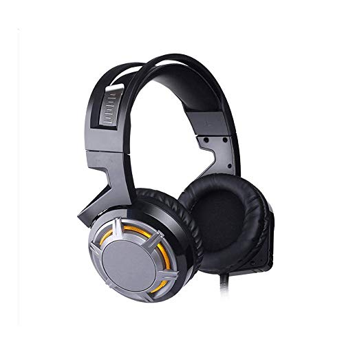 Noise Cancelling Headphones with Microphone Deep Bass Headphones Over Ear Comfortable Protein Earpads Computer USB Headsets LED 