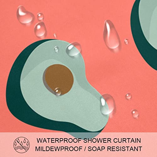 Rideau de douche avocat rose imperméable pour éviter les inondations