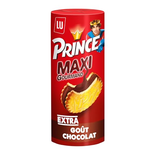Prince de LU Maxi Gourmand - Biscuit avec Maxi Fourrage Chocolat - Au Blé Complet - Idéal pour le Goûter, 250g