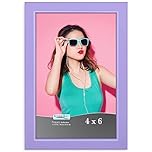 Icona Bay 6x4 Purple Picture Frame, Colored Solid Wood Scandinavian Style Frame for Photo, Pizzazz Collection