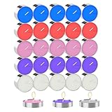 50 Stück Teelichter, Bunte Teelichter, Tea Light mit 2 Stunden Brenndauer, Geruchsneutral Rauchfrei und Anti-Tropf, Kerzen Für Dekorieren, Feiern, Genießen, Entspannen, 3,5 × 0,9cm