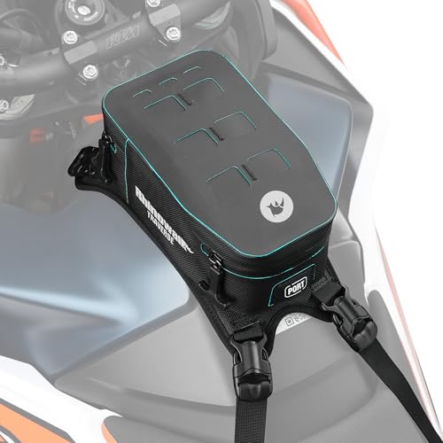 Rhinowalk Motorrad Tanktasche Wasserdicht MCY2601, 2L Tank Bag mit MOLLE-System, Abnehmbarem Innenfutter, Kabeldurchführung, Innenorganisation & Reflektierendem Logo