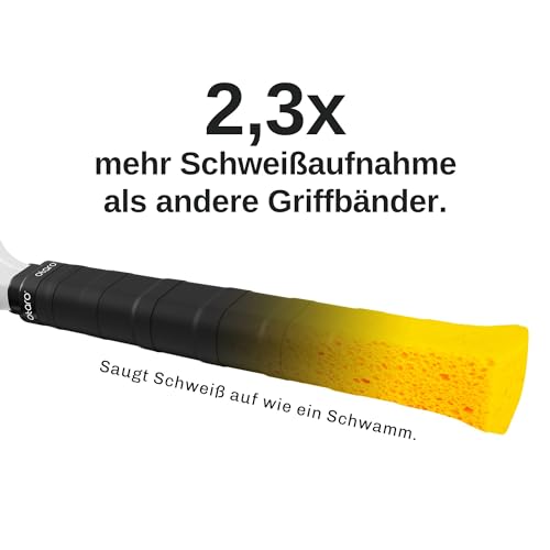 Otaro Griffband Tennisschläger – rutschfest & schweißabsorbierend | Badminton Griff Band, Padel, Tennis Overgrip Band | nachhaltige, plastikfreie Verpackung | schwarz (2er Set)
