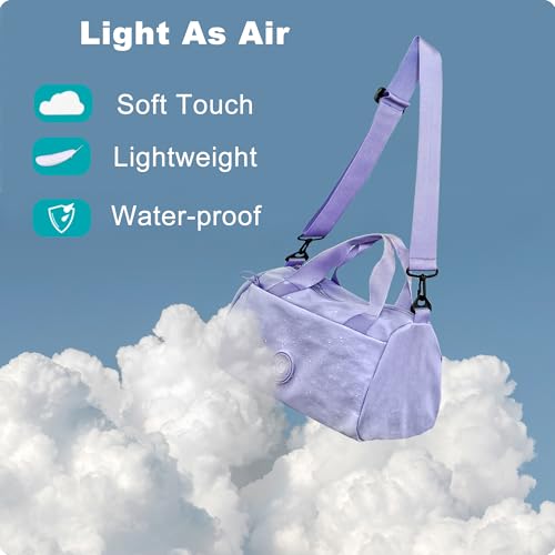 Small Gym Bag for Women,Waterproof Mini Gym Bag with Wet Bag,Small Duffle Bag for Workout Sport Travel Weekender (Purple)4