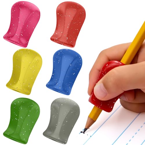 The Pencil Grip Glitter Pencil Grippers 6 Pcs, Pencil Grips for Kids Handwriting, Ergonomic Pen Grip for Righties & Lefties, Pencil Holder for Kids, Toddlers, Adults, Writing Tool with Finger Cushion by The Pencil Grip - Used condition - US$9.22