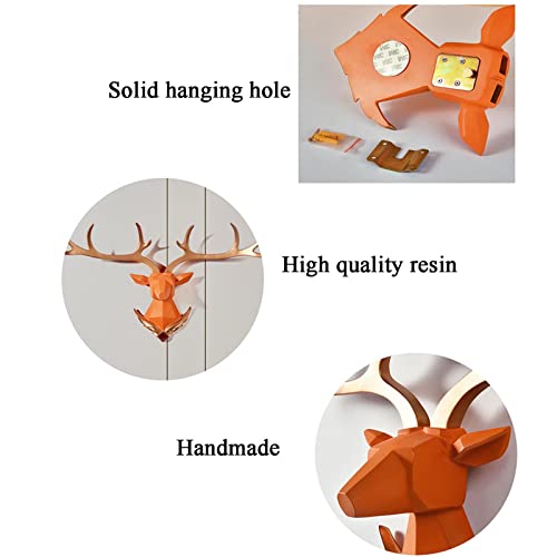 Zbyl Wall Mount Decor Deer Head Sculpture, Faux Geometric Stag Head Taxidermy Animal Head Wall Decorations, Artificial Deer Head Antlers Living Room Dining Room, 50×70 Cm #TOP5