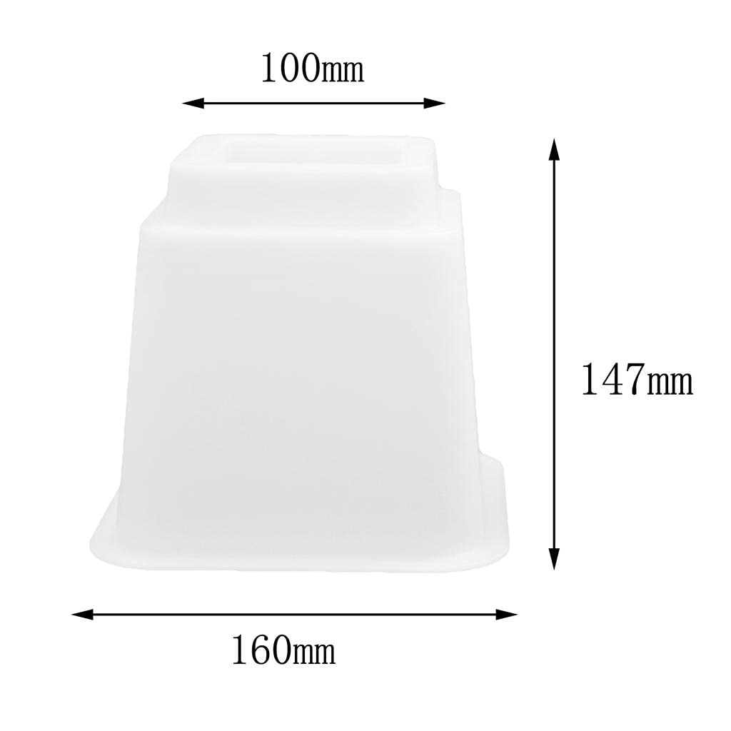 4 Piezas Elevadores de Cama Ajustables Extensores Apilables para Patas de Muebles Elevadores de Altura Plástico Fuerte Adecuado para Oficin, Blanco 5 Pulgadas 4 Piezas, Individual