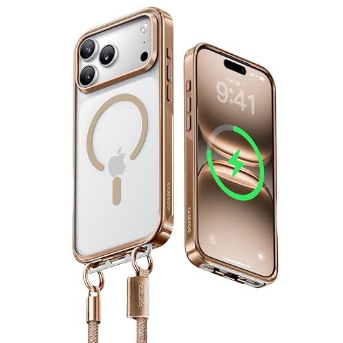 �y�ƊE���X�g���b�v�\���EMagsafe�Ή��zCASEKOO iPhone 17 Pro �p �P�[�X �N���A �B���o�b�N�� �ő�25W�}���[�d�Ή� �� �ϏՌ� ���ϋv�� ���� ���ϖh�~ �X�}�z �X�g���b�v �n���h�X�g���b�v�t�� ���������h�~ ������ ��ph
