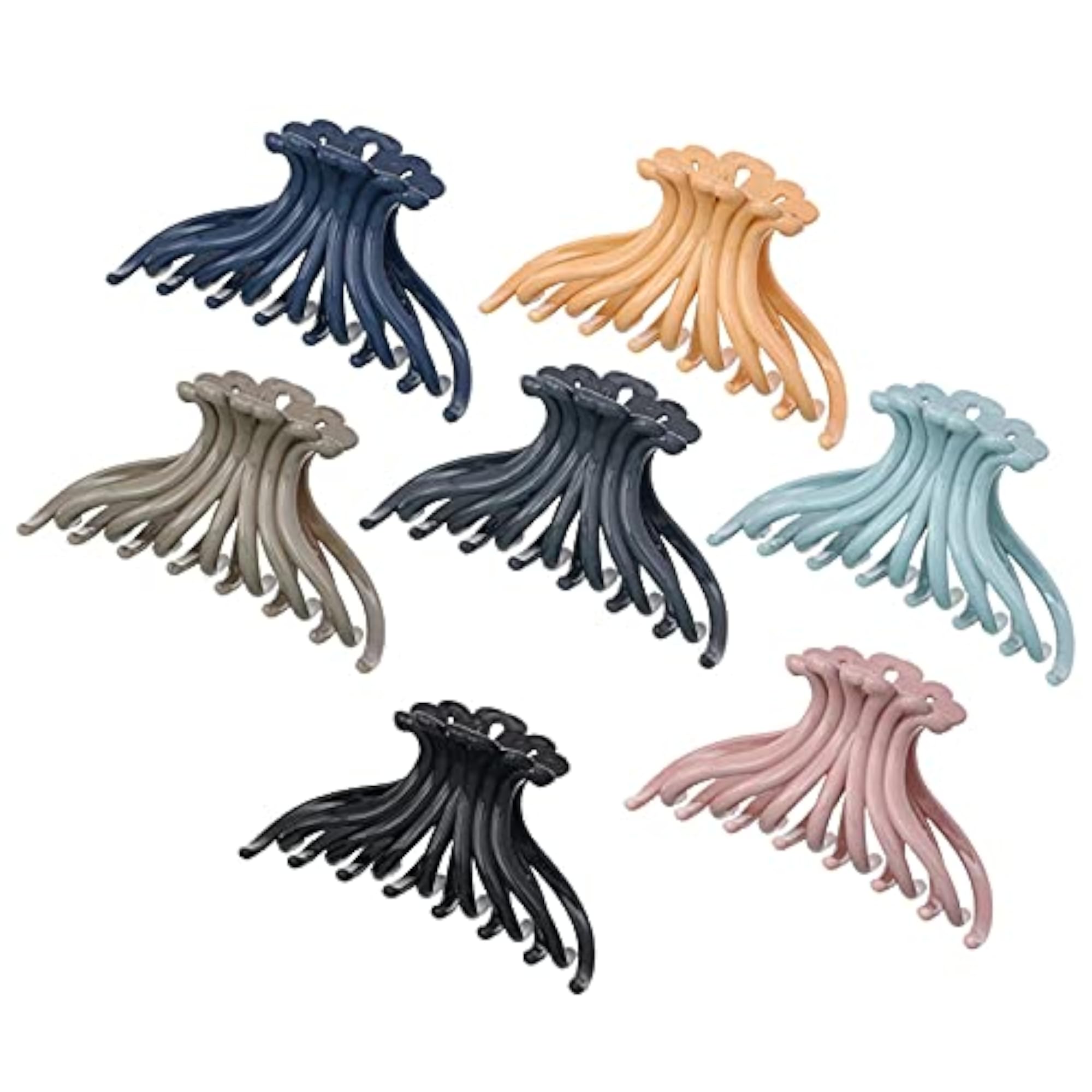 7PCS Solid Color Large Decorative Hair Jaw Clips, Strong Hold