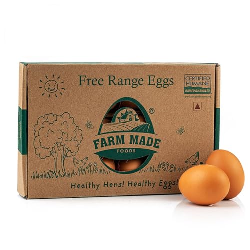 Image of Farm made foods Free Range Eggs,12 Pieces| Veg Fed| Non-Fertile Eggs