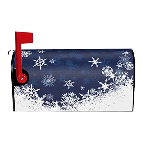 Joyidec Winter Christmas Winter Christmas Snowflake Mailbox Covers Magnetic Letter Post Box Cover Mail Wraps Garden Decorations Standard Size 21 X 18 in Cover