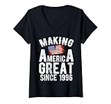 donna making america great since 1996 29 compleanno di anni maglietta con collo a v