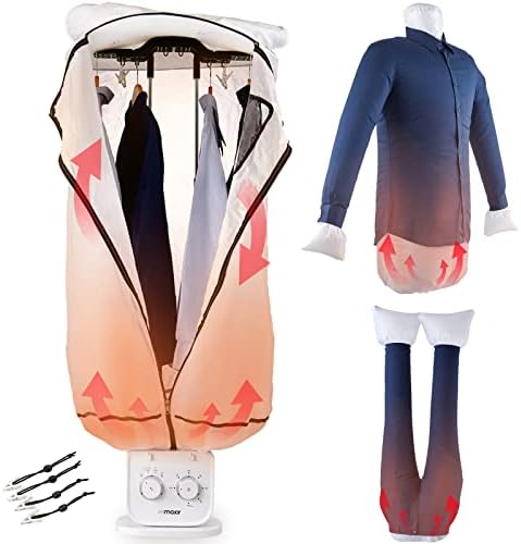 Portable Clothes Dryer Portable Dryer for Apartments Small Dryer for Clothes Compact Dryer with 4 Modes and Timer, Multifunctional Mini Laundry Machine, Automatic Ironing Machine for Clothes, 1200W