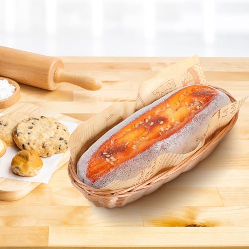 Cesta de pan tejida de plástico marrón de gran capacidad y resistente ADOCARN 6