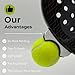 Vloiitin Padel Ball Pickup Tool, No Bend Ball Collector for Padel & Tennis Rackets, Outdoor Plate Grabber Practical Compact, Lightweight Nylon Clip-On Picker for Players, Seniors, Coaches