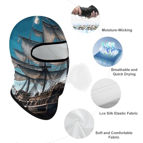 Máscara facial de balaclava pirata para hombre y mujer, protección solar, transpirable, cubre todo el head para senderismo, ciclismo, running y conducción miniatura 3
