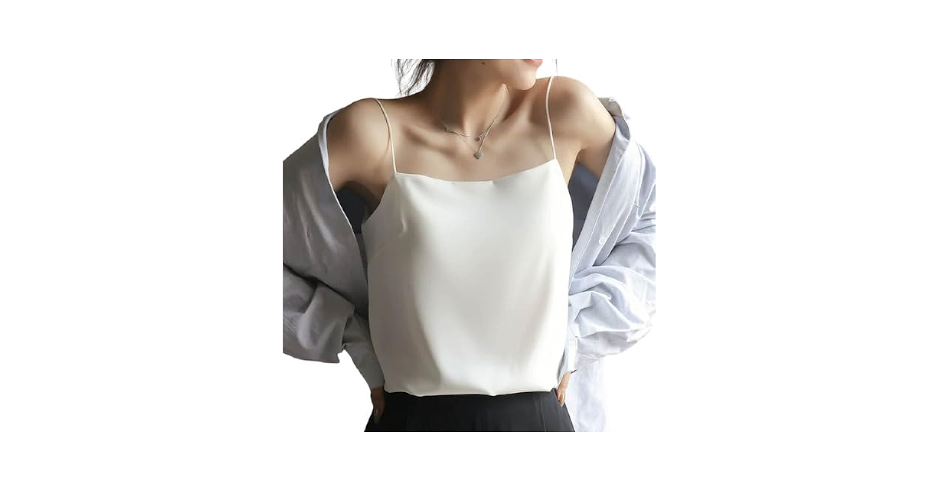 Amazon.co.jp: カップ付きキャミソール シルク調 キャミソール