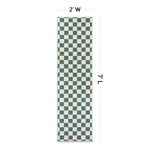Tapete verde reversible resistente para interior y exterior 2 x 7 ft miniatura 2