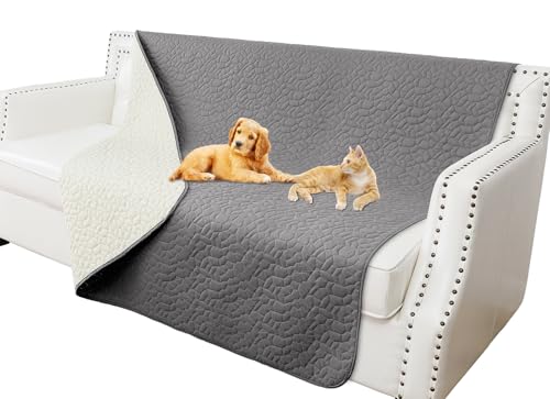 Tuffeel Waterproof Dog Blanket, Washable Anti-Slip Pet Couch Covers for Sofa,Pet Hair Resistant Blankets Bed Chair Furniture Couch Protector for Dogs-52x82,Darkgrey