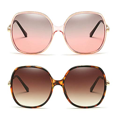 Image of Freckles Mark 70s Super Oversize Square Sunglasses for Women Vintage Rectangular Plastic Frame