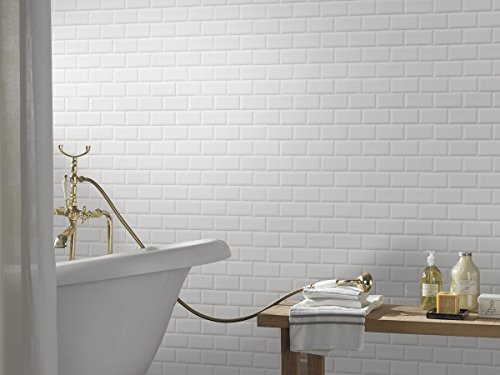 White Tile Porcelain Subway Brick Gloss Finish 2" X 4" (Box of 15 Sqft), Wall Tile, Backsplash Tile, Bathroom Tile on 12x12 Mesh for Easy Installation