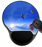 MSD Mousepad Wrist Rest Protected Mouse Pads/Mat with Wrist Support, Design for Blue Balloon Air Colorful Flight Sky Fly Hot Basket Fun Adventure Travel Sp