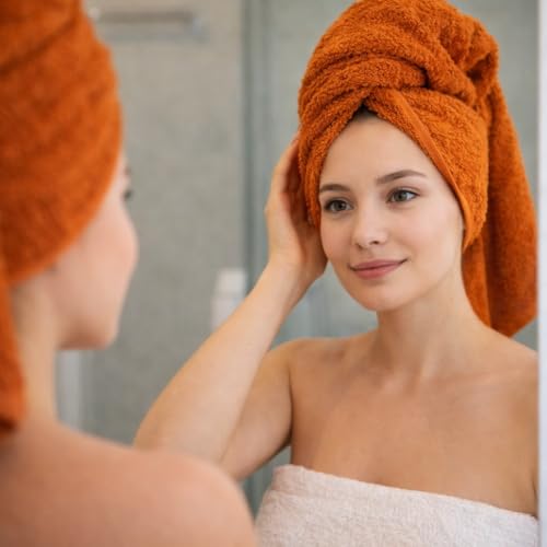 Image of Bath Towel 600 GSM (70x140 cm) | Soft & Highly Absorbent Large Bath Towel for Men & Women | Quick Dry Bathroom Towel for Home, Hotel & Spa Use - Orange