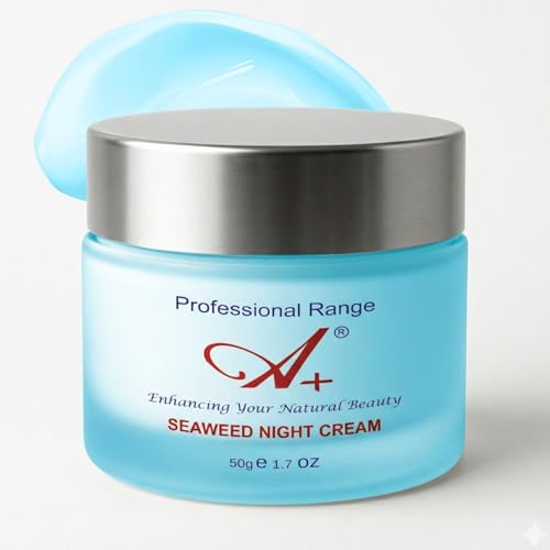 Image of A+ Seaweed Night Face Cream for Glowing & Radiant Skin | Anti-Aging Moisturizer for Men & Women | Reduces Wrinkles, Fine Lines & Dullness | Hydrating Cream for Oily & Combination Skin, 50g