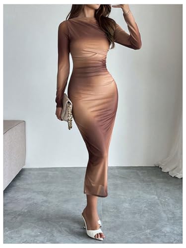 Image of Milumia Women's Spring Wedding Guest Dress Floral Long Sleeve Maxi Dresses Cocktail Party