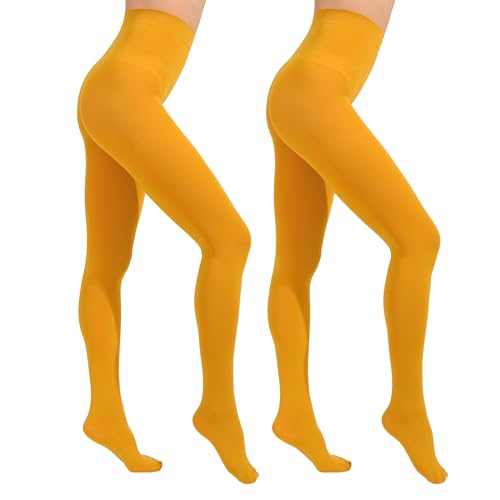 Image of Paralinda 2 Pairs Women's Solid Color Tights 80D, Soft Opaque Microfiber Tights