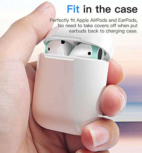 Damonlight (Fit In The Case) Airpods Earpods Covers Anti-Slip Silicone Soft Sport Covers Accessories For Airpods Earbud Airpods Ear Tips 2 Pairs (Ice Blue) #TOP1