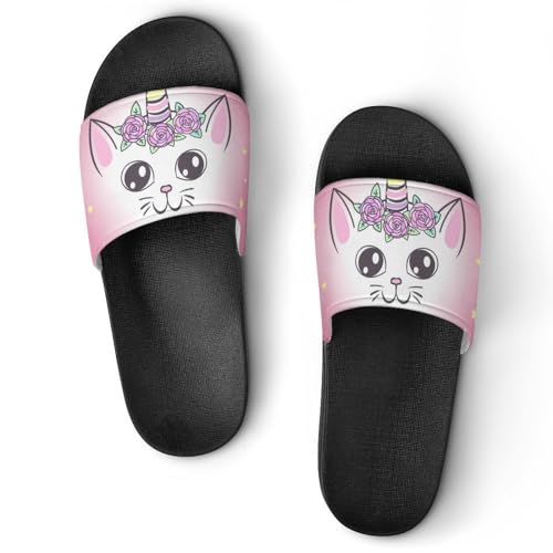 Claquettes chat rose pour femme : pantoufles de bain et chaussons de maison