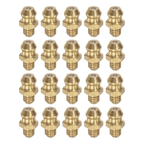 Image of uxcell Brass Straight Grease Fitting M5 x 0.8mm Thread Hydraulic Grease Fitting Accessories, 20Pcs
