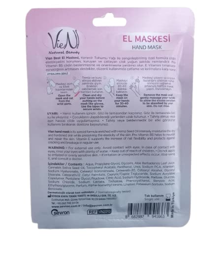 Vien Best Vienbest El Bakım Maskesi Tek Kullanımlık Hand Mask Eldiven Maske Yoğun Nemlendiricili