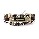 Xusamss Hip Hop Alloy Cross Bracelet Lobster Clasp Pu Leather Bracelet,7-9inches