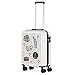 SKPAT - Maleta Cabina Avión Pequeña Juvenil Maleta Viaje Rígida, Resistente y Ligera 4 Ruedas Dobles 54x40x20cm Trolley Equipaje de Mano Cabin Ok Candado con Combinación 132650, Color Blanco-NYC