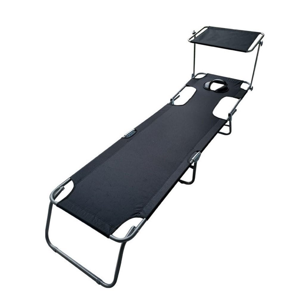 Lit de Camp Pliable Lit Pliant d'extérieur, Chaise Longue, Plage Couverte Lit Pliable(Bruin)
