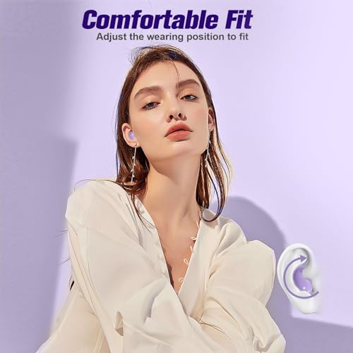 Image of Purple Small Wireless Bluetooth Headphones Invisible Earbuds for Sleep - Tiny Mini Noise Cancelling Earphones for Side Sleepers and Work