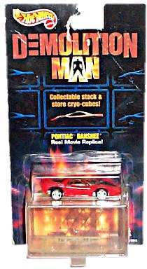 Hot Wheels - Demolition Man (Sci-Fi Action Film/Sylvester Stallone/Wesley Snipes) - Pontiac Banshee (Red) Car Replica w/Bonus Stackable Cryo-Cube Storage Unit and Respective Picture Puzzle Segment