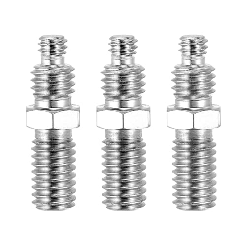 PATIKIL Adaptador de tornillo de trípode de 1/4 a 3/8 pulgadas macho reductor de rosca de montaje de trípode convertidores de rosca para trípode monopié de cámara, 3 unidades