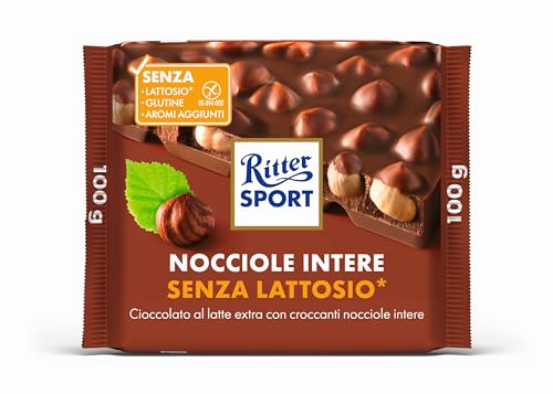 Ritter Sport Nocciole Intere Senza Lattosio, Cioccolato, 100 g