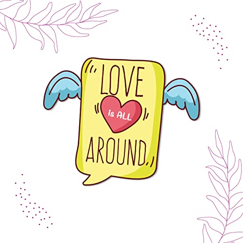 Image of Bhai Please Love is All Around Text Theme Fridge Magnet - Couple Gift