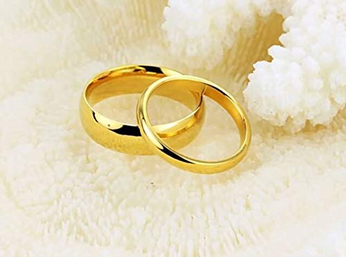 Bague couple acier inoxydable d'une qualité or classique durable