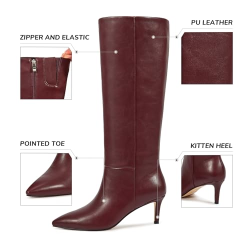Image of wetkiss Knee High Boots - Pointed Toe & Kitten Heel & Side Full Zipper