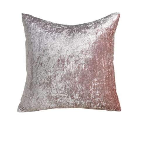 Image of CHARKHAH Crushed Velvet Cushion Covers 1 Pack and 2 Pack Square Cushions Cover Throw Pillow Case Protector for Sofa Bed & Room Decor with Invisible Zipper (50 cm x 50 cm - Pack of 1, Blush-Pink)